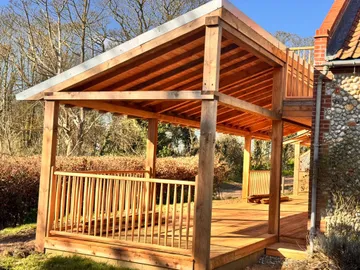 Oak framed patio area in Norfolk