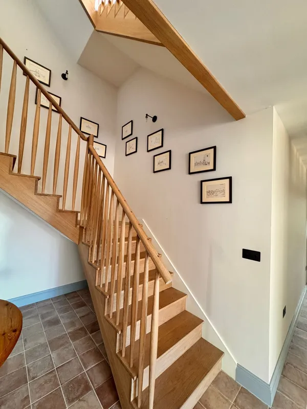 Landing and hallway renovation with quality flooring and freshly painted walls by Big Sky Construction, Norfolk